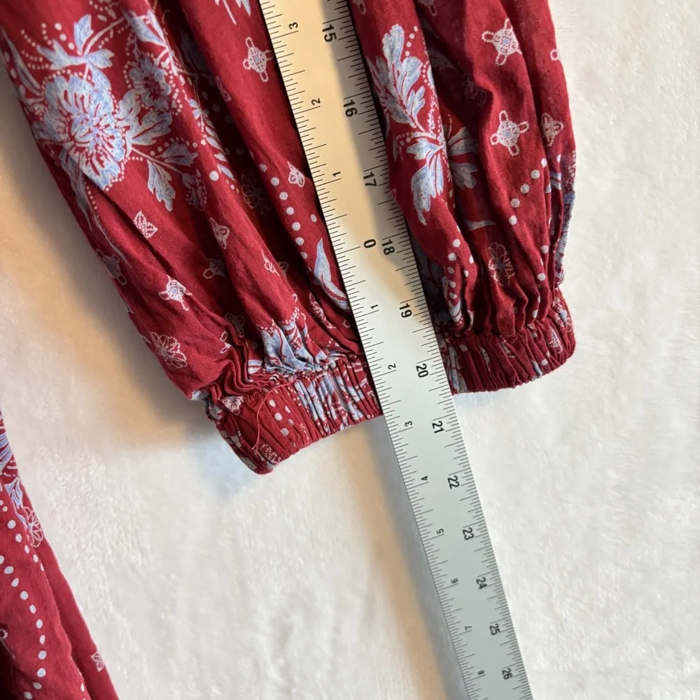 Free People Golden Hour Floral Red Maxi Dress Large - Picture 5 of 13